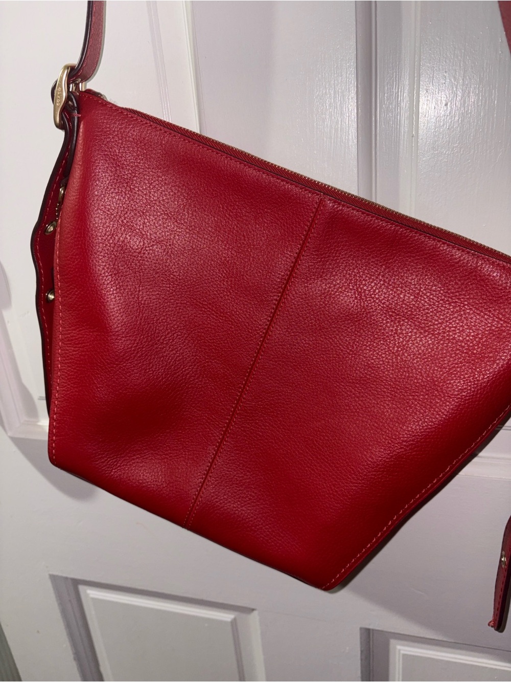 Coach jasper❤️‍🔥Red Pebble Leather Shoulder Bag/ dufflette - Picture 12 of 12
